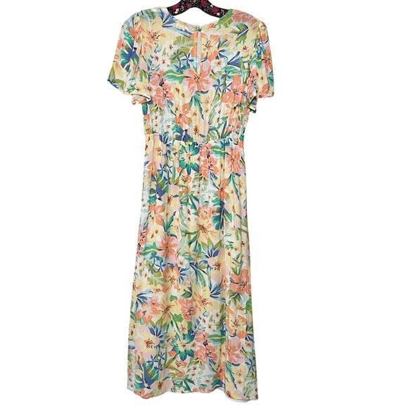 Billabong SZ M Jet Midi Dress Tropical Floral - Picture 5 of 8